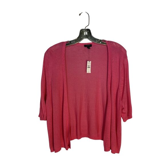 Talbots Sweaters - Talbots Pink Open Front Cardigan 3/4 Sleeve Lightweight  Size 1X Rayon Blend